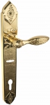 Brass door handles on the plank UNO BAROCCO CRISTALLO 840 TWO KEY LOCK