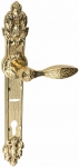 Brass door handles on the plank UNO BAROCCO BELLE 840 TWO KEY LOCK