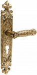 Brass door handles on the plank UNO BAROCCO STELLA 750 PZ